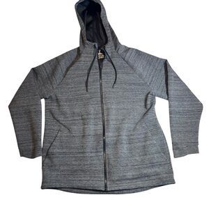 Russell Athletic Fusion Knit Gray Zip Hoodie Lightweight Activewear Large 42-44